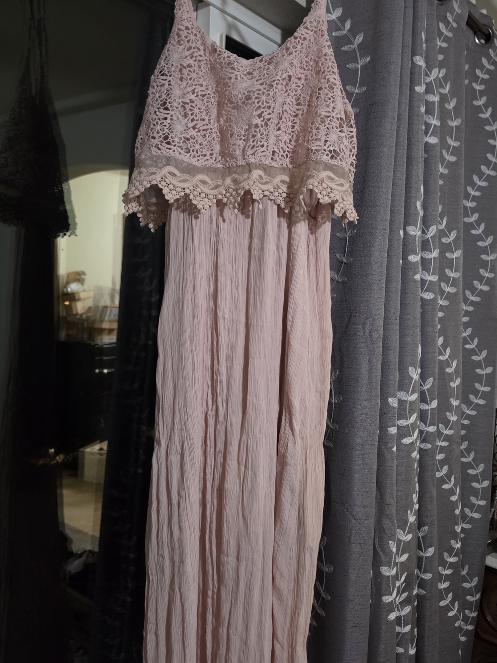 Maurices Blush Pink Lace-Top Maxi Dress